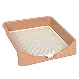 ★ MATERIAL UTILIZADO: Resina de PP no tóxica, insípida y resistente a la corrosión, que puede hacer que los inodoros para mascotas sean más duraderos. El diseño desmontable de 3 capas se puede limpiar fácilmente.