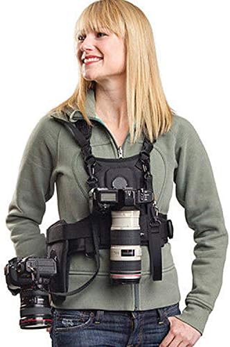 Sevenoak Dual Camera Harness, SK-MSP01 Multi Carrying Chest Vest System with Side Holster for Canon 6D 600D 5D2 5D3 Nikon D90 Sony A7S A7R A7S2 Panasonic Olympus DSLR Cameras Climbing Wedding Travel
