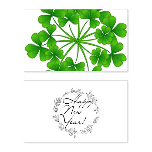 Tarjeta de San Patricio de estilo irlandés con trébol de cuatro hojas para regalar en Año Nuevo