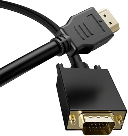 SNLLMZI HDMI to VGA, HDMI to VGA Cable 6 Feet (Male to Male) with Gold-Plated Connectors – Compatible with Laptop, PC, Monitor, Projector, TV, Xbox, Roku & More : Electronics