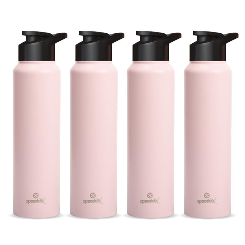 Speedex Stainless Steel Water Bottle 1 Litre, Leakproof Sipper Cap 1 Ltr, Pastel Pink, Bottles 1+ Litre for School, Gym, Office, Boys, Girls, Men, Women, Kids, Fridge 1Ltr - 1000 ml - Set of 4 (B0BD8YKJBZ) Amazon Price History, Amazon Price Tracker