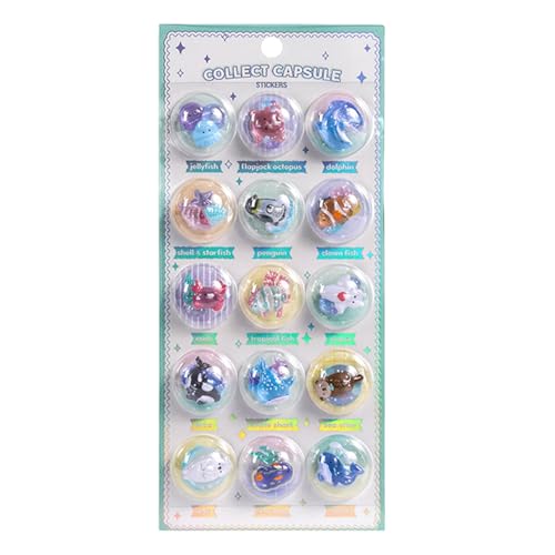 ぷくぷくシール ご褒美シール 宇宙探査 月と星 幽霊 3Dカプセル型 樹脂ステッカー DIY用 手帳用 DIY用 手帳用 かわいい 立体泡 子供用モチベーションアップ、プランナー、ジャーナル、ノートパソコン、電話ケース、ウォーターボトルの装飾用