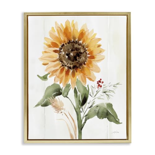 'Country Sunflower Botanicals'| Floating Frame Canvas Art