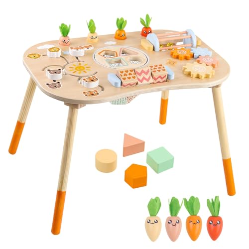 Wooden Activity Table,for 1 Year Old Toddlers Sensory Table ...