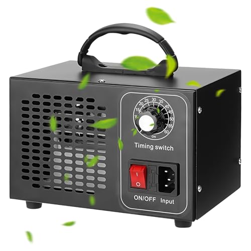 PORFOYO - Générateur d'ozone 60 000 mg/h - Générateur d'ozone - Purificateur d'air pour voiture - Avec minuterie de 60 minutes - Appareil à ozone pour voiture - Ozoniseur d'o3 industriel pour voiture, fumée