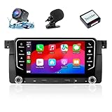 [2G+64G] Autoradio pour BMW E46 (1999 2005) Série 3 318i 320i 320d M3 avec Android Auto et CarPlay sans Fil, Car Radio RDS Bluetooth Android Stéréo avec Caméra de Recul/Mic/CANbus/WiFi/USB/App Store