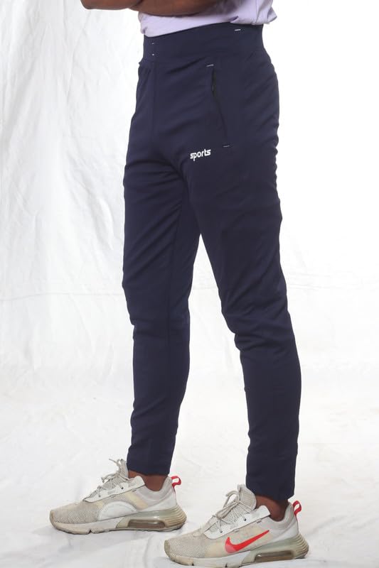 Image of Men's Regular Fit Trackpants 4 Way Lycra Cross Pocket