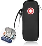 GENCAM EpiPenCarry Case Isoliert, EpiPen Medizinischer Hartschalenkoffer mit wiederverwendbarem Eisbeutel für 2 EpiPen, Asthma-Inhalator, Anti-Histamin, Auvi-Q, Allergie Medicine Essentials (schwarz)