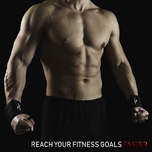 Lingito Wrist Wraps | Professional With Thumb Loops | Wrist Support Braces For Men & Women | Weight Lifting, Powerlifting, Strength Training (Less Stiff) #TOP7