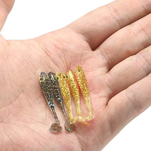 20 Pcs Small Soft Lures Fishing Lures Set Plastic Worms Baits Flashing Glitter Micro Lures for Freshwater Saltwater Fishing Equipment