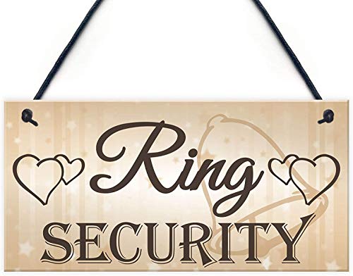 Ring Security Wood Signs Wedding Wall Decor for Marriage Wedding Party Vintage Hanging Gifts Plaque 10x5inch(XXQ029)