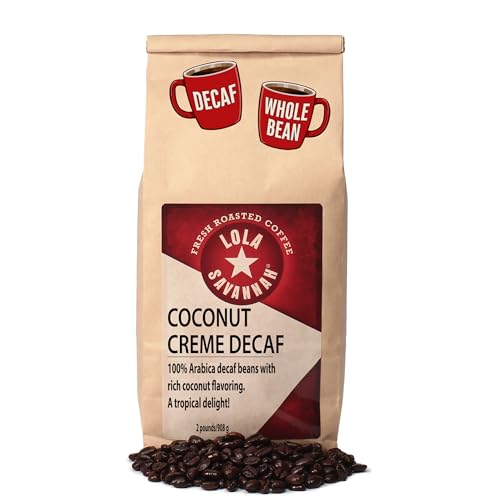 Lola Savannah Coconut Crème Whole Bean Decaf Coffee, 2lb miniatura 1