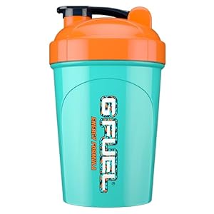G Fuel Digi-Teal Shaker Bottle, Drink Mixer for Pre Workout, Protein Shake, Smoothie Mix, Meal Replacement Shakes, Energy Powder and More, Blender Cup, Portable Safe, BPA Free Plastic – 16 oz