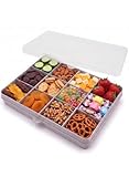 melii Snackle Box |12-Compartment Snack Container with Removable Dividers, BPA-Free Food Storage for Travel, School & On-the-Go Snacks, Kids & Family Organizer (Grey)