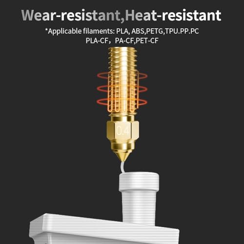 Image of 3idea Official K1 0.4mm Nozzles Kit, High Speed and High Flow 0.4mm Brass Nozzles Kit for K1, K1 Max, CR-M4 3D Printers