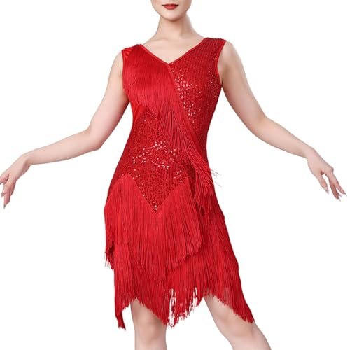 Robe à franges à paillettes style vintage des années 20 pour cocktail et cabaret