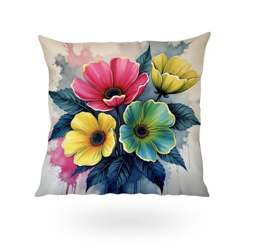 Image of SCPmarts Printed Cushion Cover Home Decorative Pillow for Sofa Soft Solid Square Throw Pillow Cushion Covers Satin Cushion Covers Set of 5 Size 16 Inch x 16 Inch (C10)