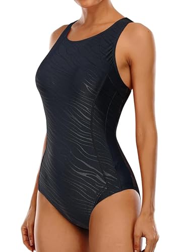 Image of Charmo One Piece Swimming Costume Women Athletic Swimwear Shark Skin M