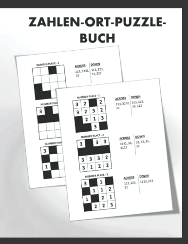 Zahlen-Ort-Puzzle-Buch: 299 Puzzles, vom einfachsten bis zum schwierigsten MIT LÖSUNGEN: Number Place wird auf einem rechteckigen Gitter gespielt