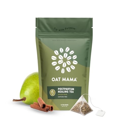 OAT MAMA Flavored Postpartum Recovery Tea - Delicious Spiced Pear & Cinnamon Flavor | Calming & Healing Tea for Hormone Balance | Nourishing Organic Postpartum Support for New Moms