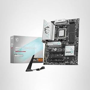 MSI Placa base WiFi B850 Gaming Plus, ATX – Compatible con procesadores AMD Ryzen 9000/8000/7000, AM5 – Memoria DDR5 Boost 8200+ MT/s (OC), PCIe 5.0 x16 y 4.0 x16, M.2 Gen5, Wi-Fi 7, LAN 5G