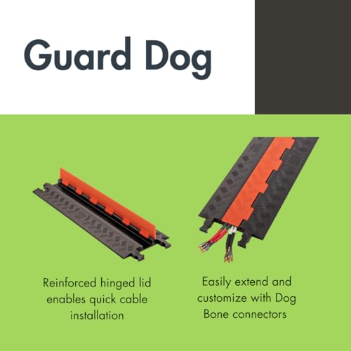 Checkers 2 Channel Low Profile Drive Over Cable Protector with Built in ADA Compliant Ramp, Heavy Duty Loads up to 46,000 Pounds, Polyurethane Construction, Black/Black, GD2X75-B/B