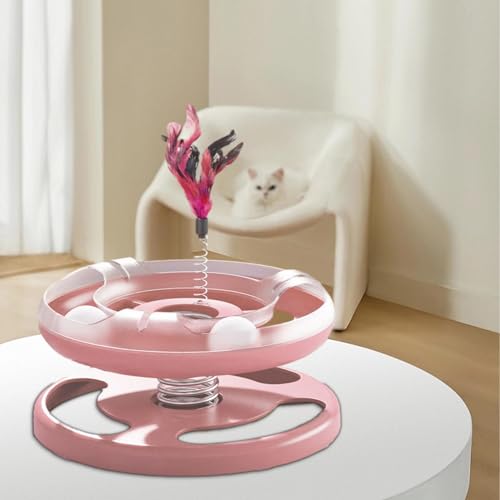 Pista interativa de brinquedo para gatos,Brinquedo de pista de bola para gatos - Brinquedo seguro pa