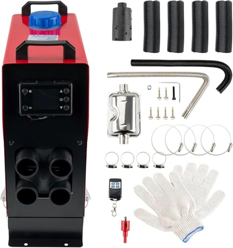 Calentador de aire diésel de 12 V y 5 kW, calentador de estacionamiento diésel todo en uno con 4 ventilaciones frontales, apto para automóviles, vehículos recreativos, camiones, autocaravanas~/