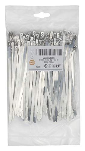 Gtse Metal Zip Ties Heavy Duty, 6 Inch, 100 Pack, 316 Grade With 200Lb Strength, Secure Self-Locking Mechanism, 6" Stainless Steel Cable Ties For Exhaust Wrap, Garage, Outdoor #TOP1