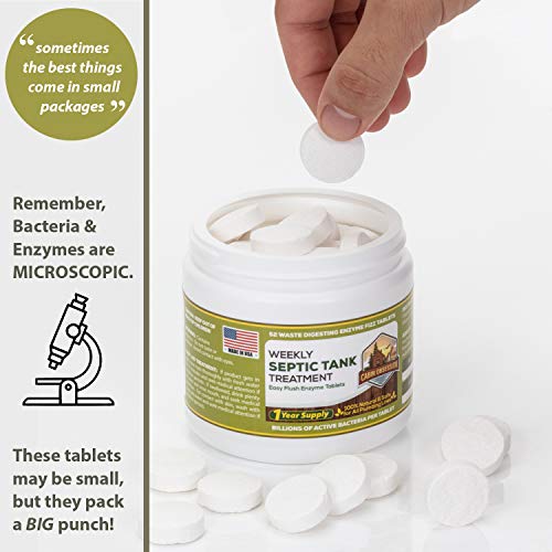 52 Weekly Septic Tank Treatment Fizz Tablets – Easy Flush Bio Toilet Tabs with Billions of Active Bacteria per Tablet – 1 Year Supply - 100% Natural & Safe for All Plumbing & Drain Lines… by SEPTIC TREATMENT BY CABIN OBSESSION - Image 4