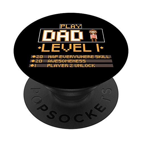 Funny new dad gifts gaming level daddy new father gifts popsockets popgrip intercambiable