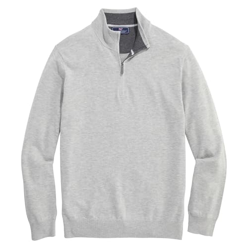 vineyard vines Men's Boathouse Tipped Quarter-Zip Sweater