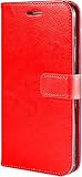 COEPMG Funda para iPhone 14/14 Plus/14 Pro/14 Pro Max, funda de piel tipo cartera, funda protectora antiarañazos y a prueba de golpes con soporte para tarjetas (color: rojo, tamaño: 14 6.1 pulgadas)