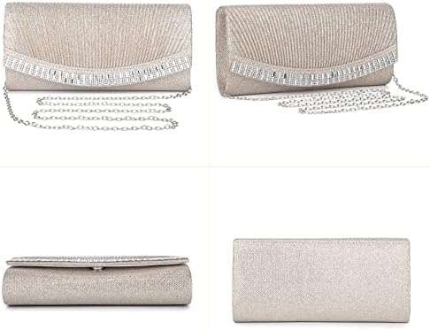 UBORSE Ladies Evening Clutch Bag Sparkling Elegant Womens Handbag Retro Classic Shoulder Bag for Party, Prom, Banquet, Wedding