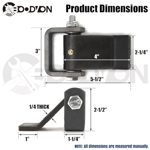 BOODVON Weld on Trailer Hinges with Grease Fitting, Short Leaf Design Heavy Duty Dump Trailer Hinges, Raw Surface Finish Truck Trailer Door Hinge, 4 Pack by BOODVON - Image 2