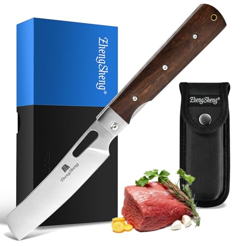 ZhengSheng Folding Chef Knife with Nylon Pouch 4.8" Sharp 440A