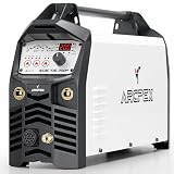 ARCPEX Soldador TIG 200A, máquina de solda AC DC TIG 220V onda quadrada com onda quadrada de pulso HF TIG MMA máquina de solda multiprocesso
