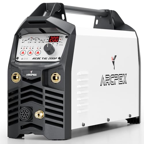 ARCPEX 200A TIG Welder, AC DC TIG Welding Machine 220V Square Wave with Pulse Square Wave HF TIG MMA Multiprocess Welding Machine