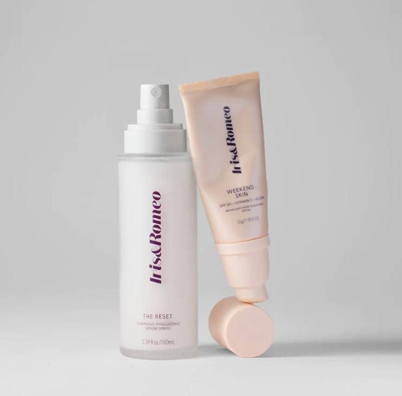 IRIS&ROMEO Dúo de piel bien hidratada (piel/SPF + suero luminizante)