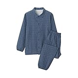 無印良品 脇に縫い目のない 二重ガーゼパジャマ キッズ110~125 ネイビー柄 44336724