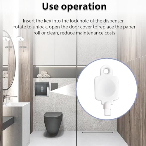Image of (4Pcs) 50413 Toilet Tissue Paper Dispenser Key for Select Cintas & Georgia Pacific Dispensers,for Jumbo Roll Bath Tissue dispensers 58050、59009 and Vista Center-Pull Towel dispensers 54050