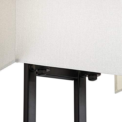 Possini Euro Design Modena Modern Art Deco Wall Sconce Lighting Black Hardwired 15 1/2" High Fixture Silvery Faux Silk Half Rectangular For Bedroom Bathroom Bedside Living Room Home Hallway Dining #TOP4