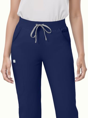 Image of Scrub Pants for Women - Straight Leg Medical Scrub Pants with 6 Pockets - Drawstring Soft Stretch Women Scrub Pant