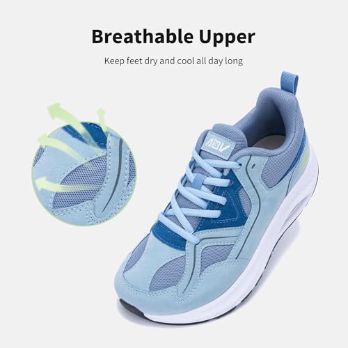 Image of AOV Wide Toe Box Shoes Women Arch Support Walking Shoes for Plantar Fasciitis Orthotic Tennis Sneakers
