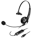 ULTRA LANGLEBIG: Präzises Design, hochwertige Kunststoffe, Unibody-Kopfbügelkonstruktion, flexibler Metall-Mikrofonarm machen diesen PC-Headsets robuster und langlebiger. Konkurriert mit hochwertigen USB Business Kopfhörer von Plantronics oder Jabra.