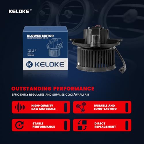 Image of KELOKE Front HVAC Heater Blower Motor Fan Compatible with Jeep XK Commander 2006-2010, WK Grand Cherokee 2005-2010, Replace# 700168, 5143099AA