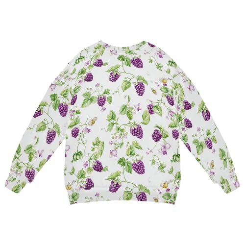 JUNZAN Funny Loganberry Fruit White Kids Girls Hoodie Sweatshirt Crewneck Kids Hoodies Boys Party 4T2