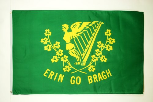 AZ FLAG, Ireland Erin Go Bragh Flag, 3x5 Ft, Light Polyester Irish Erin Go Braugh Banner with Two Brass Eyelets