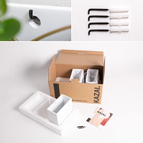 Kazai. Wall Planters -Alma- | 3 Modern Hanging Plant Pots Made Of Resin | Plant Holder Set For Indoor Plants, Artificial Plants And More | White #TOP5