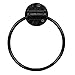 Eluck Hand Towel Ring Wall Mount Hand Towel Ring Heavy Duty Solid Towel Holder for Bathroom Rust-Proof Iron Plating Black